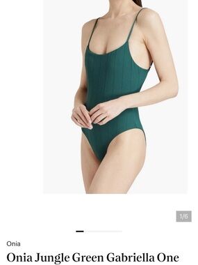 Onia Jungle Green Gabriella Ribbed One-Piece Swimsuit
